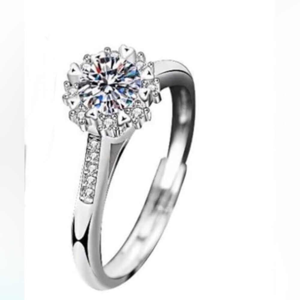 Moissanite Sterling Silver 0.5 ct Ring